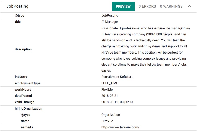 Google Schema Validator Preview