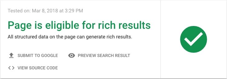 Positive Google Rich Snippet Result